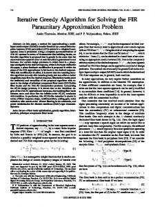 Iterative Greedy Algorithm for Solving the FIR Paraunitary - IEEE Xplore