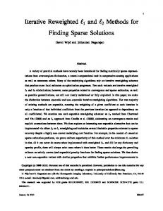 Iterative Reweighted l1 and l2 Methods for Finding Sparse ... - CiteSeerX