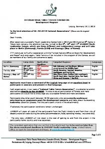 ITTF Development Program Information