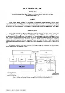 iucaf activity in 2008 - 2011 - IEEE Xplore