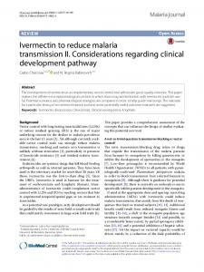 Ivermectin to reduce malaria transmission II ... - BioMed Central