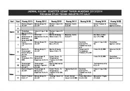 Jadwal Kuliah Kelas Reguler Semester Genap TA 2013/2014 - UAJY