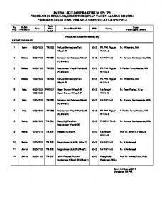 Jadwal Kuliah Semester Genap