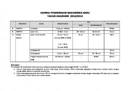 JADWAL PENERIMAAN MAHASISWA BARU TAHUN AKADEMIK ...