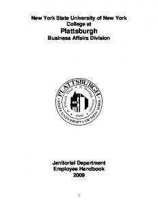 janitorial-handbook - SUNY Plattsburgh