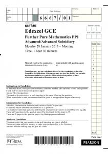 January 2013 - 6667 - Edexcel