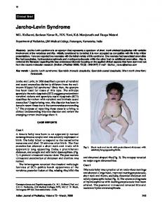 Jarcho-Levin Syndrome - medIND