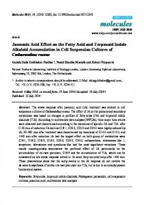 Jasmonic Acid Effect on the Fatty Acid and Terpenoid ... - CiteSeerX