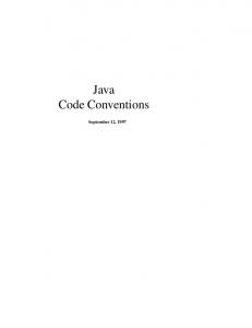 Java Code Conventions