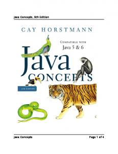 Java Concepts, 5th Edition Java Concepts Page 1 of 4