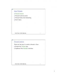 Java Threads Thread Creation