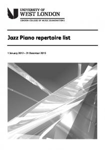 Jazz piano repertoire list - University of West London