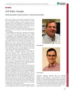 JCS Editor changes - Journal of Cell Science - The Company of ...