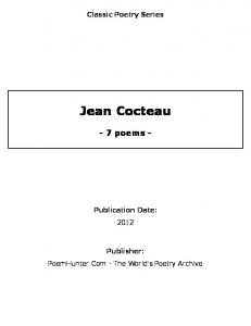 Jean Cocteau - poems - - PoemHunter.Com