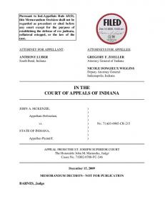 John A. McKenzie v. State of Indiana