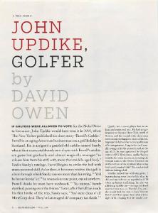 JOHN UPDIKE, GOLFER by