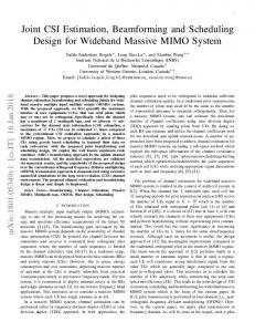 Joint CSI Estimation, Beamforming and Scheduling Design for ... - arXiv