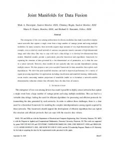 Joint Manifolds for Data Fusion - CiteSeerX