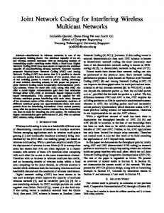 Joint Network Coding for Interfering Wireless Multicast Networks - arXiv