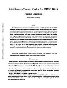 Joint Source-Channel Codes for MIMO Block Fading Channels - arXiv