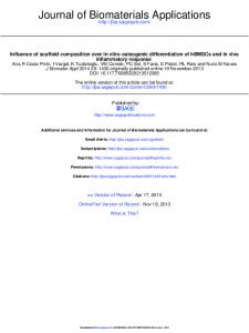 Journal of Biomaterials Applications