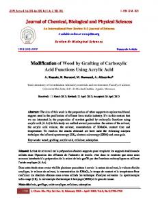 Journal of Chemical, Biological and Physical Sciences Modification of ...