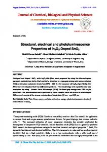 Journal of Chemical, Biological and Physical Sciences Structural ...