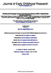 Journal of Early Childhood Research - Early Years Education Ontario ...