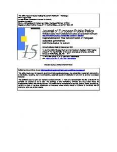 Journal of European Public Policy