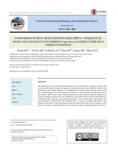 Journal of Experimental Biology and Agricultural Sciences ...
