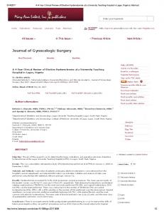 Journal of Gynecologic Surgery