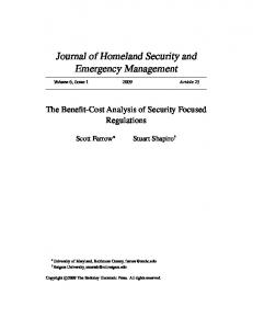 Journal of Homeland Security and Emergency Management - CiteSeerX