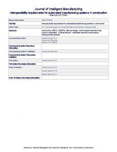 Journal of Intelligent Manufacturing