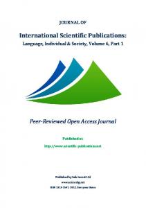 Journal of International Scientific Publications