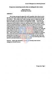 Journal of Management and Marketing Research The age wave, Page ...