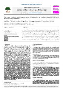 Journal of Nanoscience and Technology - JACS Directory