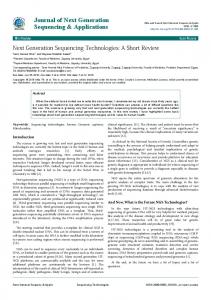 Journal of Next Generation Sequencing