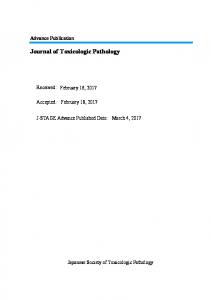 Journal of Toxicologic Pathology