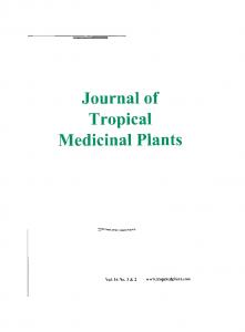 Journal of Tropical Medicinal Plants