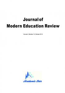 Journalof Modern Education Review