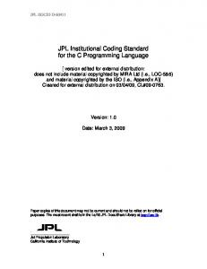 JPL Institutional Coding Standard