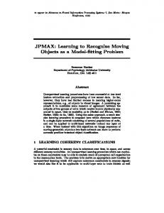 JPMAX: Learning to Recognize Moving Objects as ... - Semantic Scholar