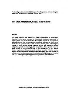 Judicial Independence as Constitutional Principle - SSRN papers