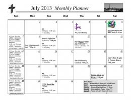 July 2013 Monthly Planner