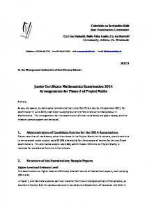 Junior Certificate Mathematics Examination 2014 ... - Examinations.ie