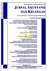 JURNAL AKUNTANSI DAN KEUANGAN - Universitas Lampung