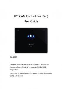 JVC CAM Control (for iPad) User Guide