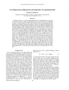 K in clinopyroxene at high pressure and temperature - Mineralogical ...