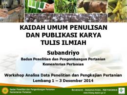 KAIDAH UMUM PENULISAN DAN PUBLIKASI KARYA TULIS ILMIAH