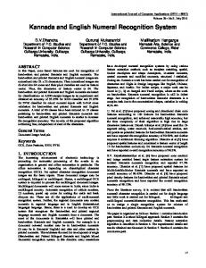 Kannada and English Numeral Recognition System - Semantic Scholar